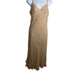 Vintage 90s 100% Silk Floral Slip Dress David Warren Size 6 Cottagecore Fairy